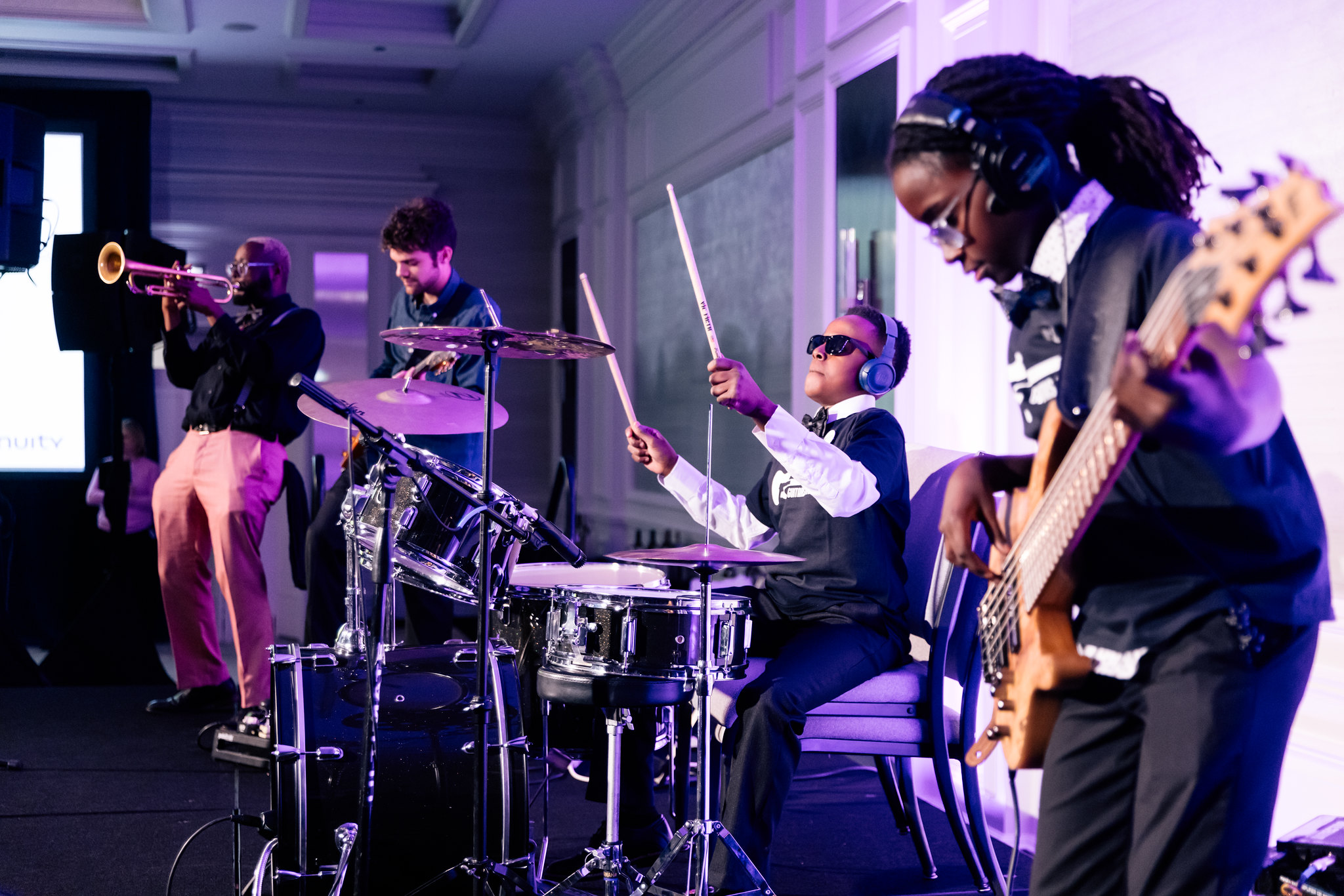 boy playing drums